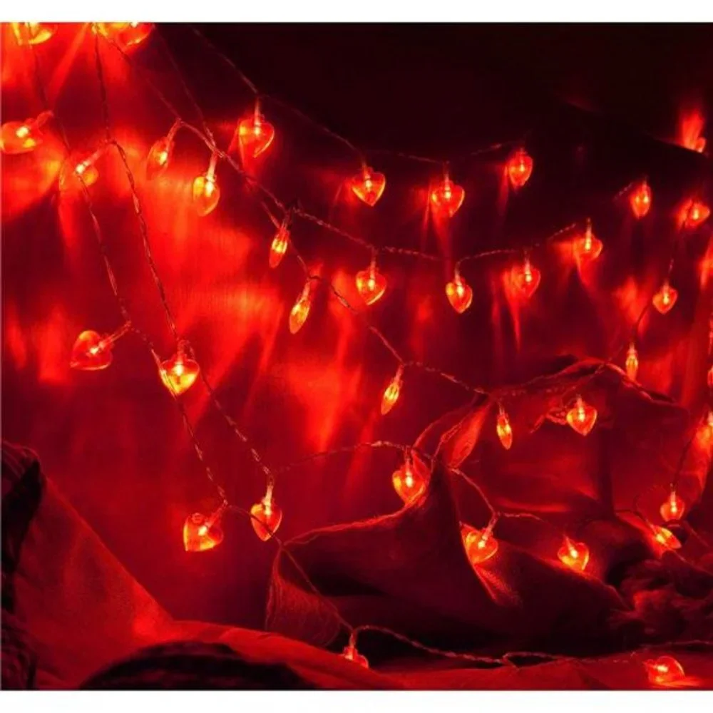 25ft 50LED  Heart Shaped Lights String for Valentines Day Decorations